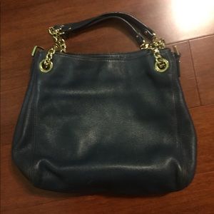 Michael Kors Dusty Navy Satchel w/ Gold Accents